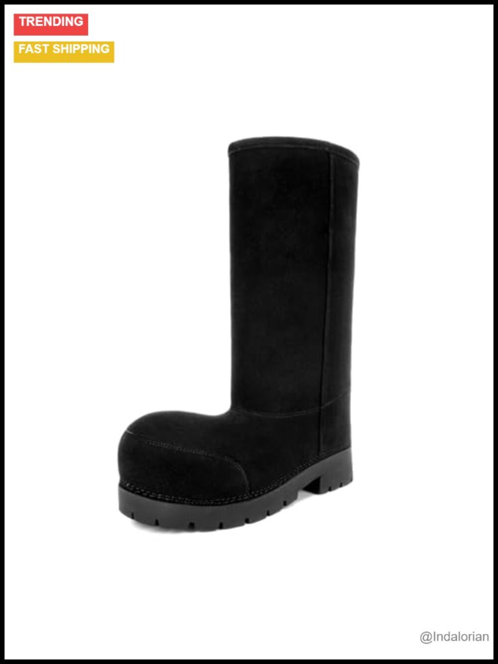 Faux Suede Knee High Platform Snow Boots Faux Shearling Lined Slip On